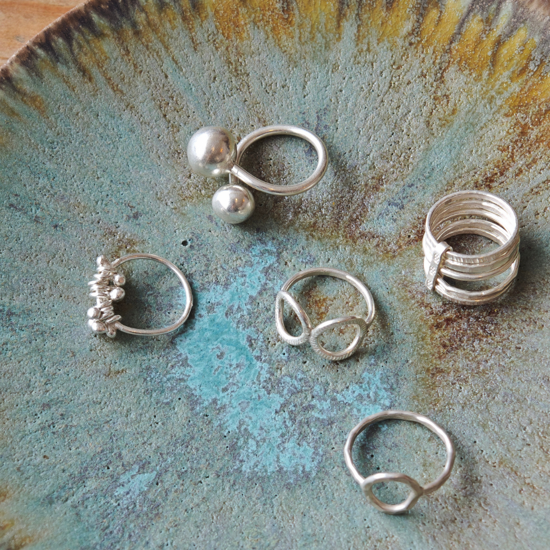 【カレン族】シルバーリング(つぼみ粒)※大き目サイズ展開あり