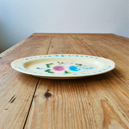 ベトナムヴィンテージ　ソンべ焼き　ライティウ焼き　花柄　楕円皿C