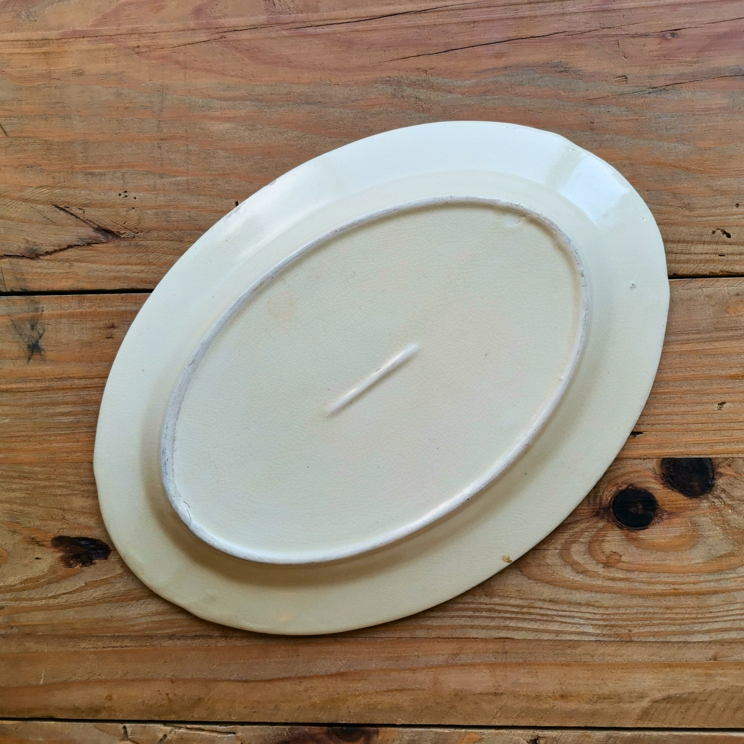 ベトナムヴィンテージ　ソンべ焼き　ライティウ焼き　花柄　楕円皿C