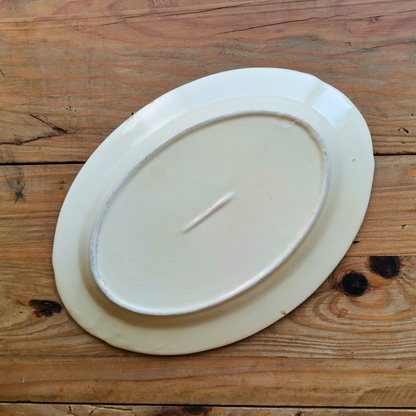 ベトナムヴィンテージ　ソンべ焼き　ライティウ焼き　花柄　楕円皿C