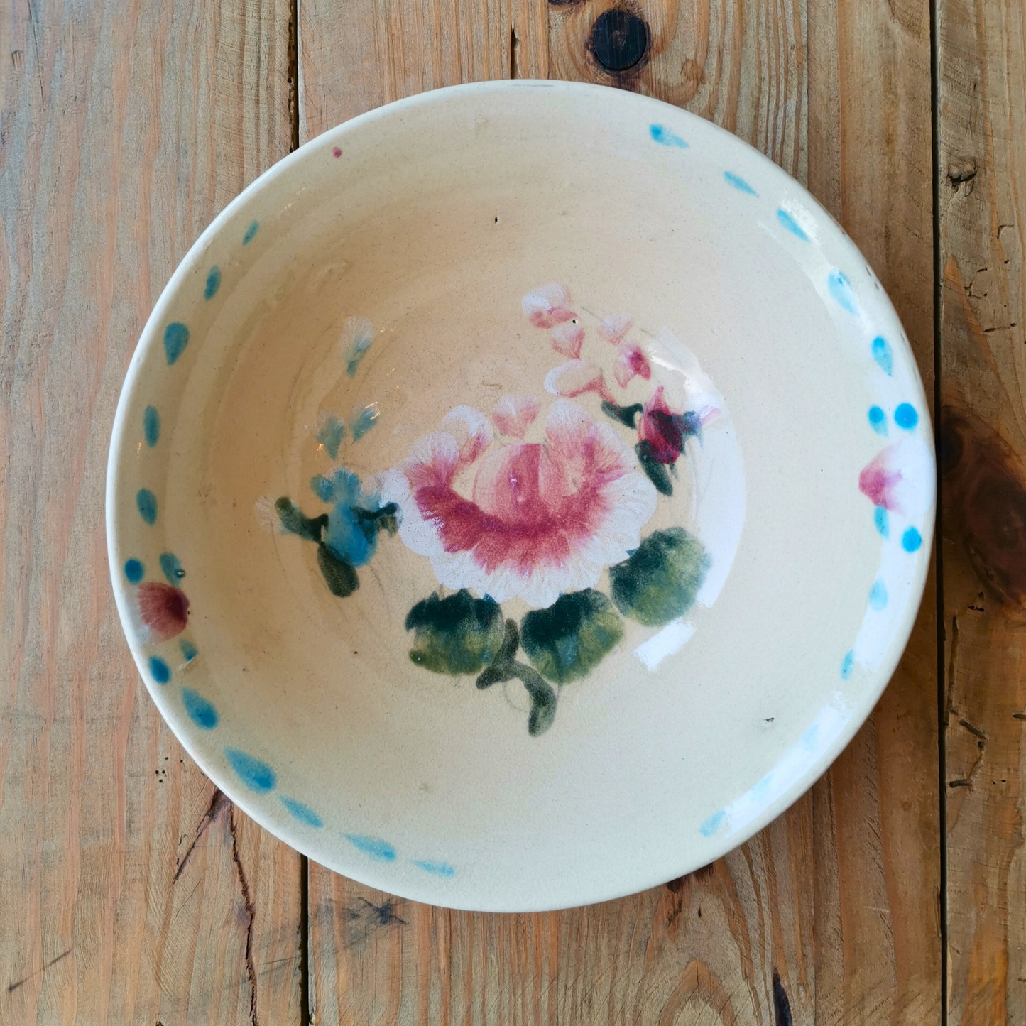 ベトナムヴィンテージ　ソンべ焼き　ライティウ焼き　花柄ボウル　B