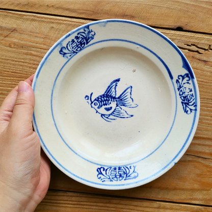 ベトナムヴィンテージ　ソンべ焼き　ライティウ焼き　金魚中皿A