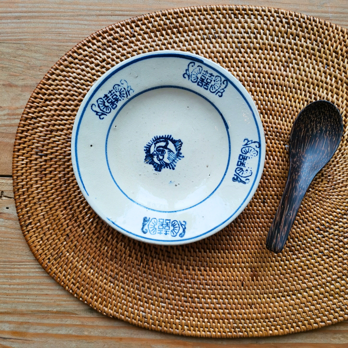 ベトナムヴィンテージ　ソンべ焼き　ライティウ焼き　ニワトリ中皿B