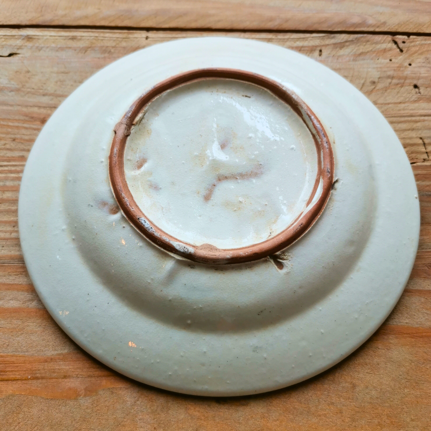 ベトナムヴィンテージ　ソンべ焼き　ライティウ焼き　花柄　茶色中皿A