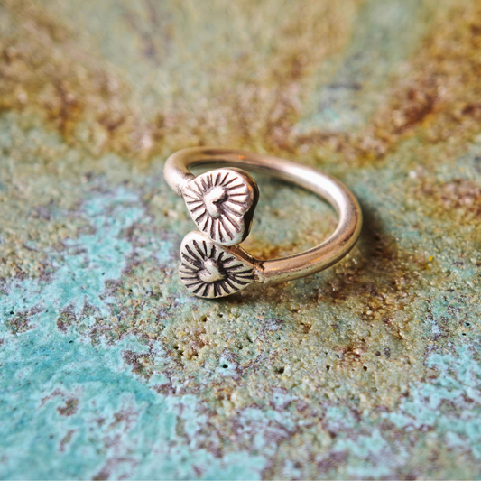 【カレン族】シルバーリング（ダブルハート）