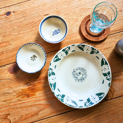 ベトナムヴィンテージ　ソンべ焼き　ライティウ焼き　ニワトリ中皿C