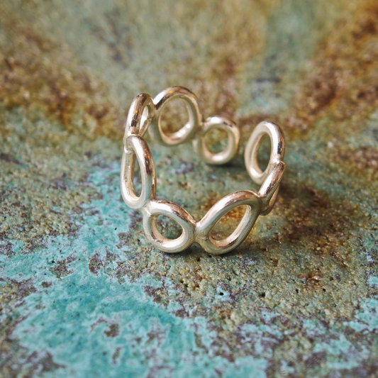 【カレン族】シルバーリング（ウェーブサークル）