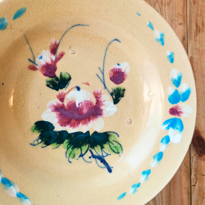 ベトナムヴィンテージ　ソンべ焼き　ライティウ焼き　花柄　中皿A