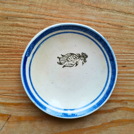 ベトナムヴィンテージ　ソンべ焼き　ライティウ焼き　金魚　　豆皿A