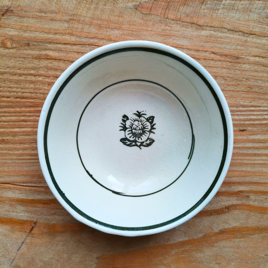 ベトナムヴィンテージ　ソンべ焼き　ライティウ焼き　花柄　グリーン　豆鉢B