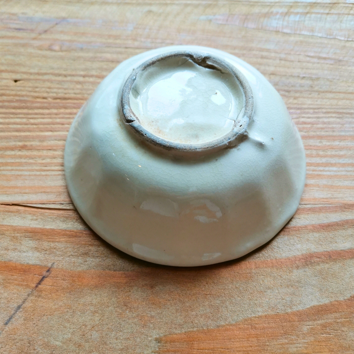 ベトナムヴィンテージ　ソンべ焼き　ライティウ焼き　花柄　グリーン　豆鉢B