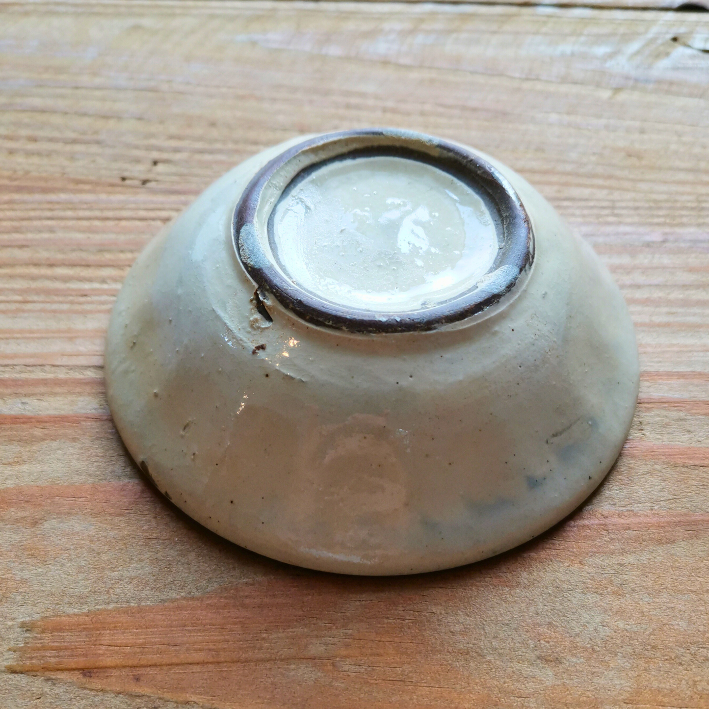 ベトナムヴィンテージ　ソンべ焼き　ライティウ焼き　花柄　ブルー　豆鉢A